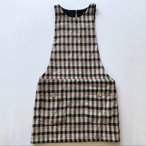 Zara tweed overall dress w/ metallic threads, sz S